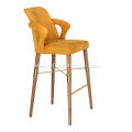 Italian light luxury yellow bar chair